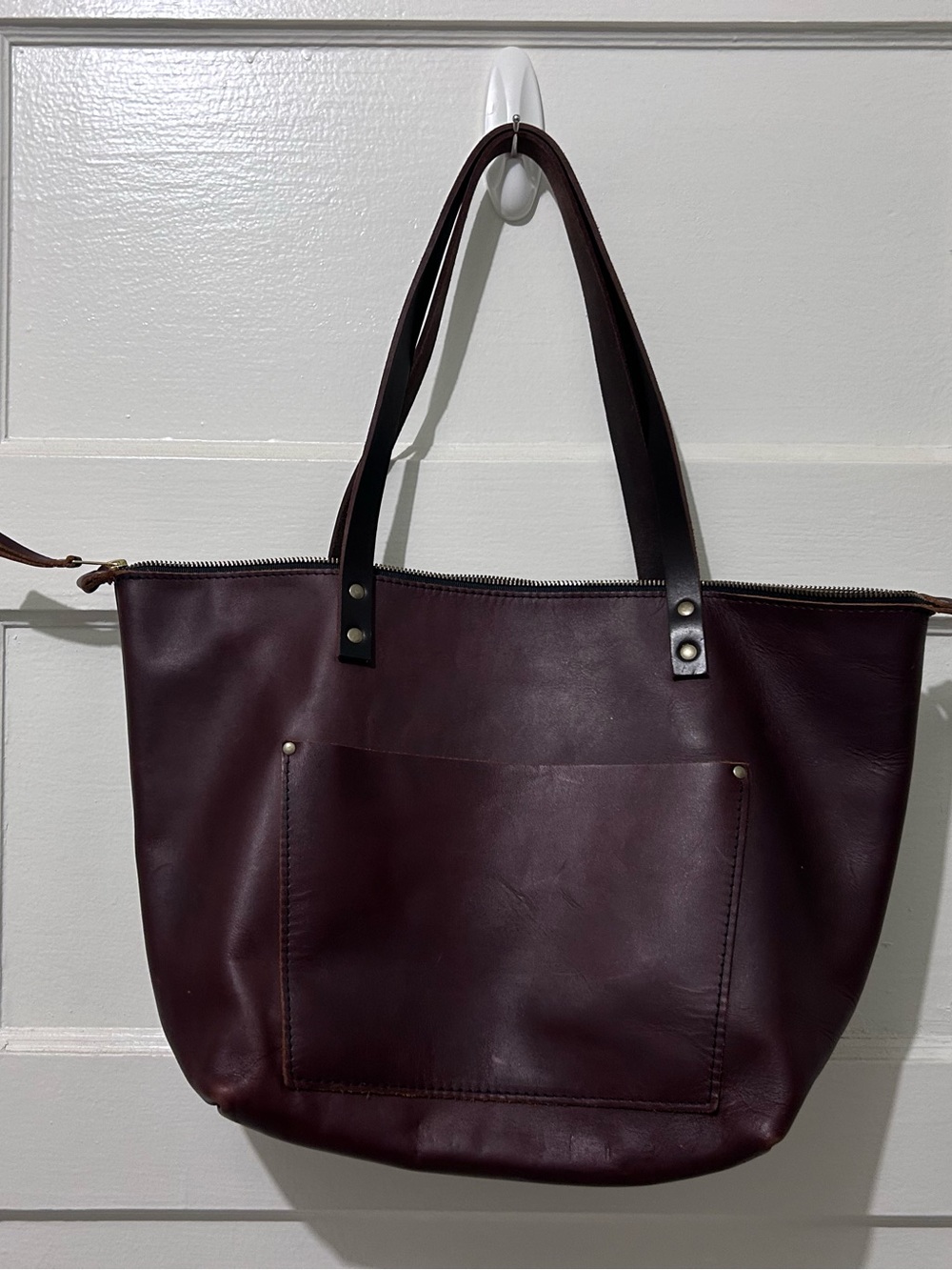 Portland Leather Goods, zip top, Cognac